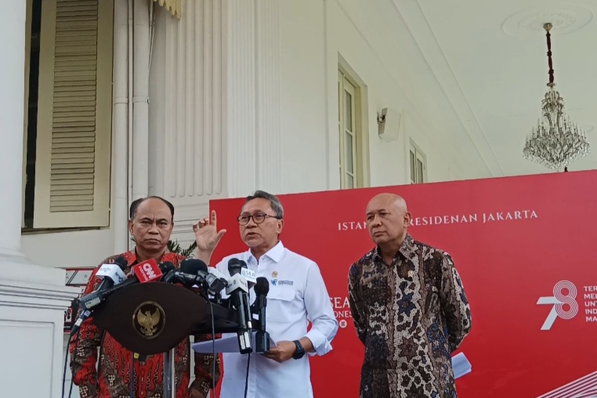 Menteri Perdagangan (Mendag) Zulkifli Hasan di Kompleks Istana Kepresidenan, Jakarta, Senin (25/9/2023).