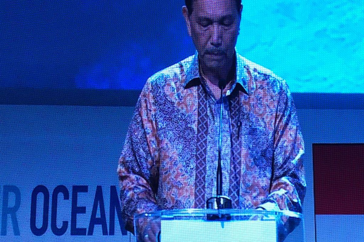 Menteri Koordinator Bidang Kemaritiman Luhut Binsar Panjaitan di Our Ocean Conference (OOC) 2018 di Nusa Dua, Bali, Selasa (30/10/2018)