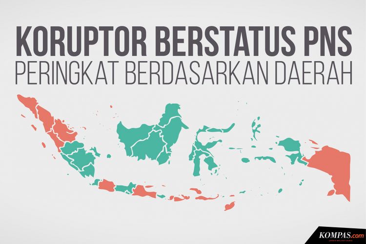 Koruptor Berstatus PNS peringkat berdasarkan daerah