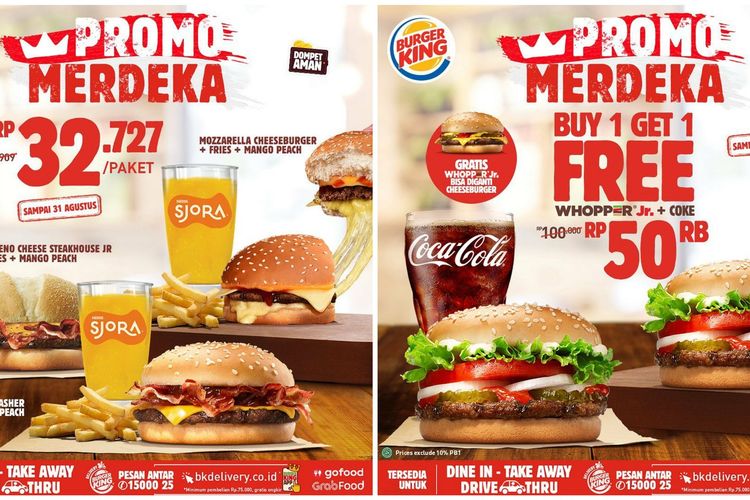 Promo kemerdekaan dari burger king