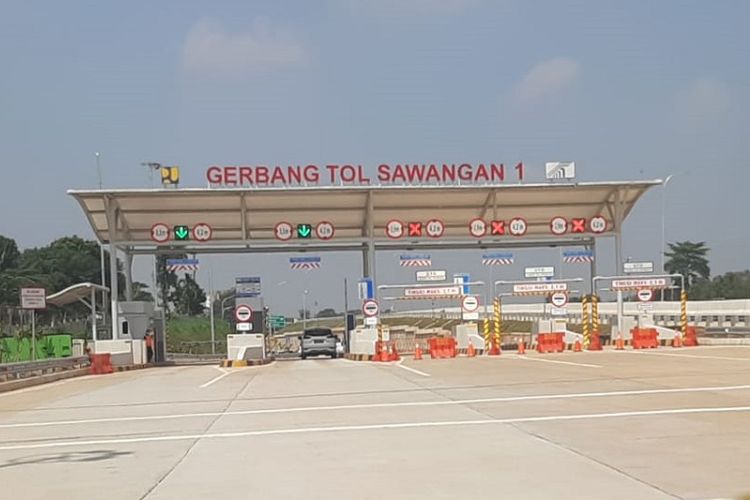 Gerbang Tol Sawangan 1 yang merupakan bagian dari Jalan Tol Depok-Antasari (Desari).