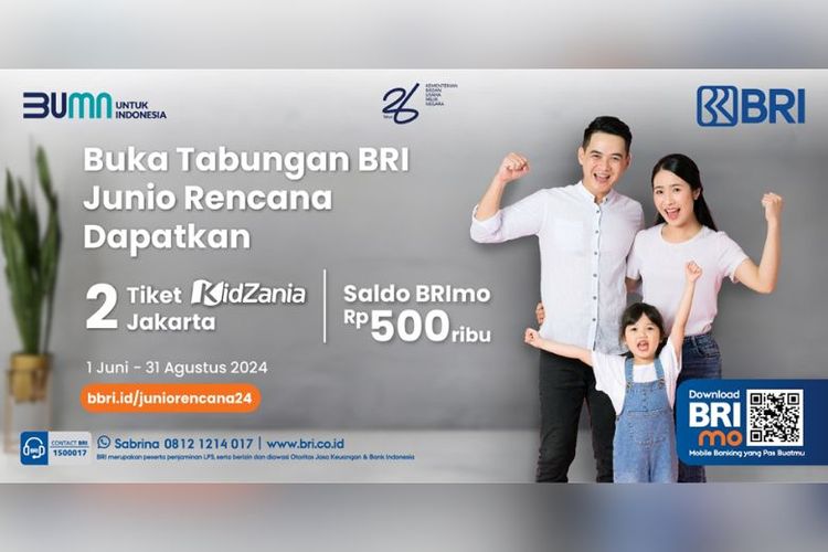 Buka Tabungan BRI Junio Rencana dan dapatkan hadiah menarik. 