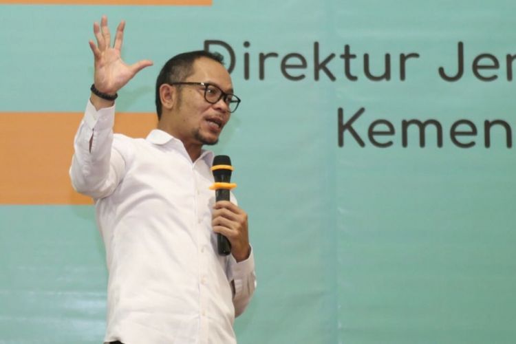 Menaker Hanif Dhakiri saat menghadiri kegiatan Masa Orientasi Mahasiswa baru Program Pendidikan Vokasi Universitas Indonesia di Depok, Jawa Barat, Rabu (15/8/2018)