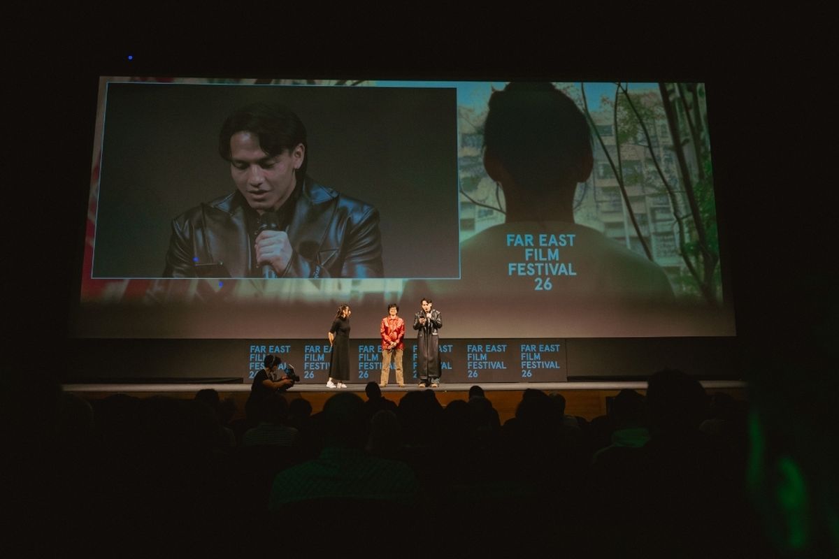 Aktor peran Jefri Nichol sedang menyapa penonton film Ali Topan dengan Bahasa Italia di Far East Film Festival 2024.