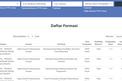 Daftar Formasi CPNS dan PPPK 2023 untuk Semua Jurusan