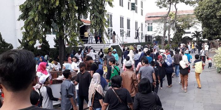 Keramaiam Museum Sejarah Jakarta pada H+1 libur Lebaran Idul Fitri pada Sabtu (16/6/2018). 