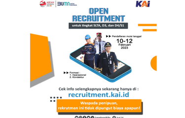 Poster informasi rekrutmen KAI 2023.