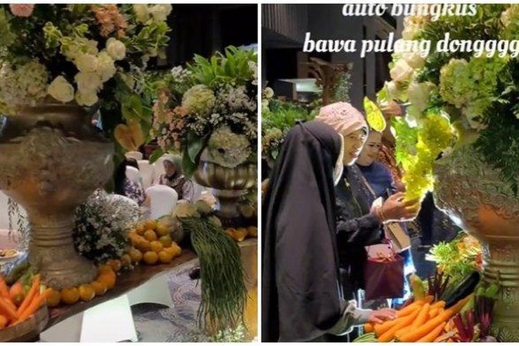 Pernikahan di Subaraya, Jawa Timur yang sediakan sayuran untuk tamu. 
