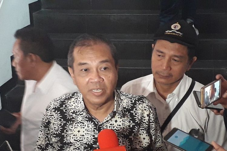 Kuasa hukum Mayjen (Purn) Kivlan Zen, Djuju Purwantoro, di Mapolda Metro Jaya, Kamis (30/5/2019).