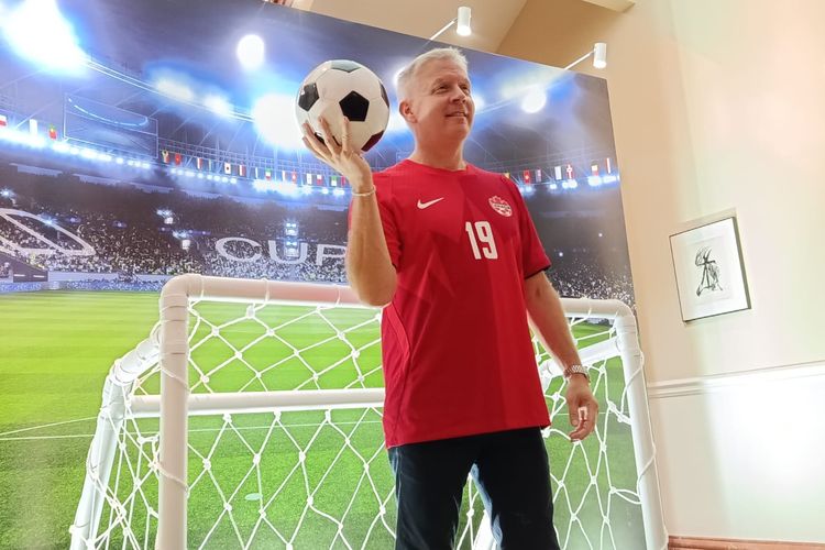 Duta Besar Kanada untuk Indonesia, Jess Dutton saat Media Gathering Piala Dunia 2026 di Jakarta Selatan, Rabu (10/6/2026).
