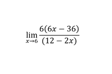 Menentukan Nilai Limit dari lim(x->6) 6 (6x-36)/(12-2x)