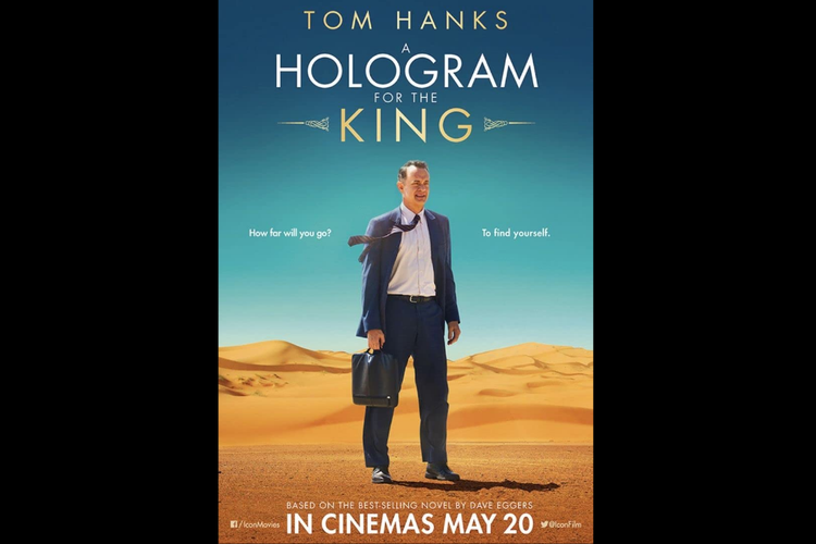 Tom Hanks dalam film drama komedi A Hologram for the King (2016).