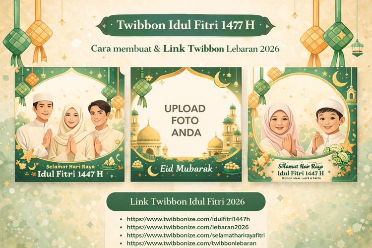 Tren Twibbon Idul Fitri 1447 H, Ini Cara Membuat dan Link Twibbon Lebaran 2026.