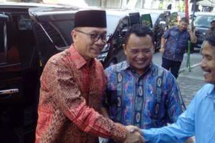 Ketua MPR, Zulkifli Hasan, tiba di Balai Muhammadiyah, Solo, Selasa (10/5/2016). 