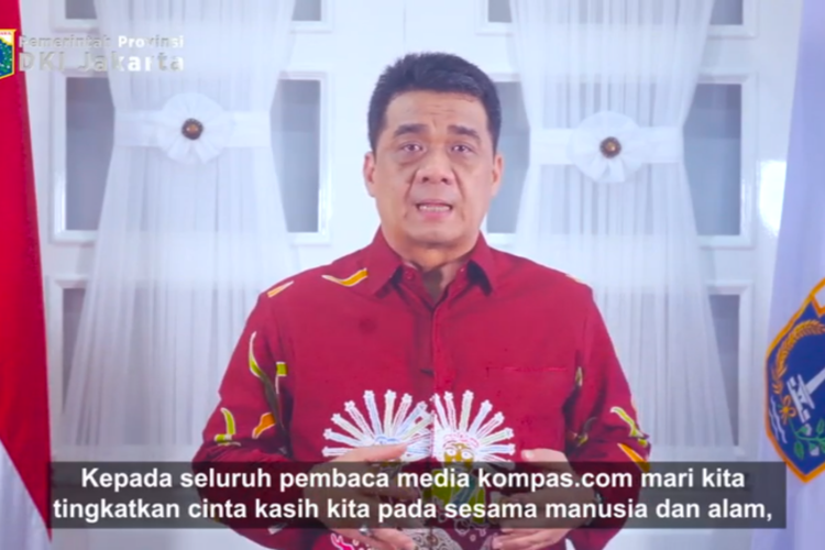 Wakil Gubernur DKI Jakarta Ahmad Riza Patria mengucapkan selamat menunaikan ibadah puasa Ramadhan kepada pembaca Kompas.com, Selasa (13/4/2021)