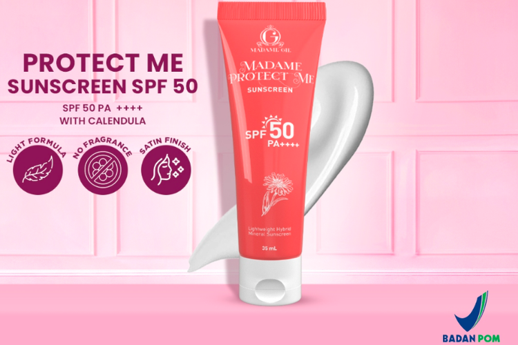 Madame Gie Protect Me Sunscreen SPF 50, rekomendasi sunscreen SPF 50 murah 
