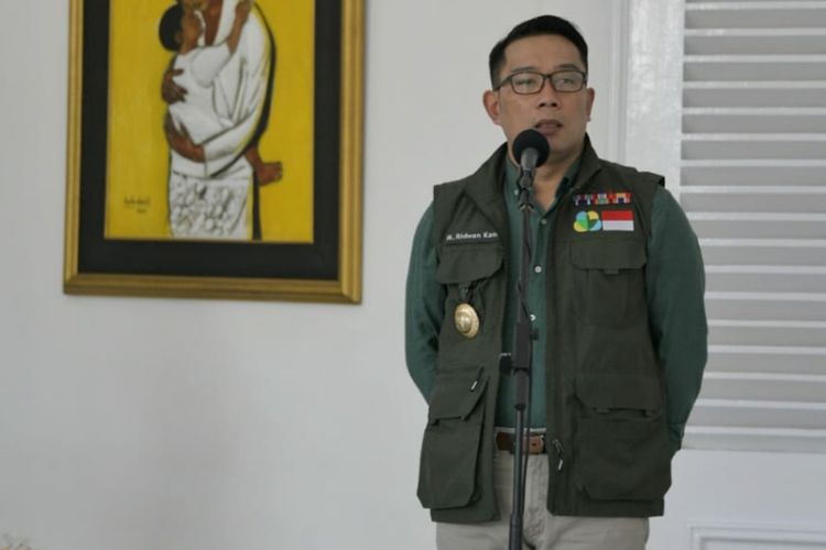 Gubernur Jawa Barat Ridwan Kamil saat ditemui di Gedung Pakuan, Jalan Otista, Kota Bandung, Sabtu (21/3/2020).