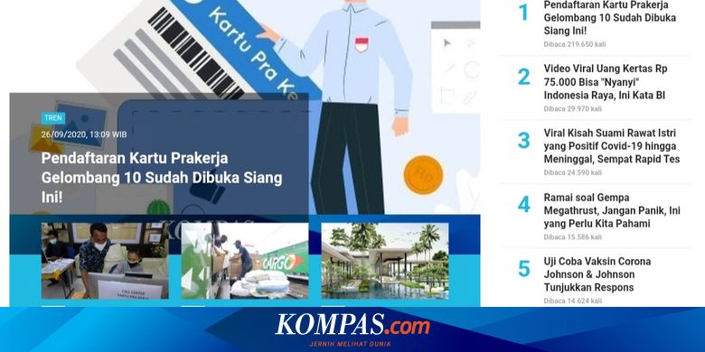 Populer Tren Pendaftaran Kartu Prakerja Gelombang 10 Dibuka Uang Rp 75 000 Bisa Nyanyi Indonesia Raya Halaman All Kompas Com
