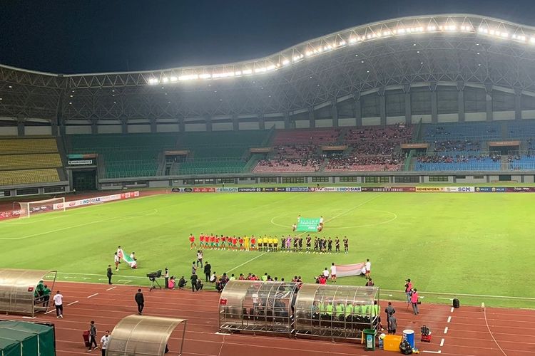Laga kedua FIFA Matchday Indonesia vs Burundi yang berlangsung di Stadion Patriot Candrabhaga, Bekasi, Jawa Barat, pada Selasa (28/3/2023) malam WIB.