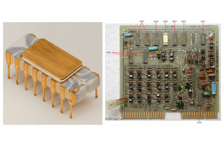 Penampakan Intel 4004, mikrochip pertama di dunia seukuran kuku jari.