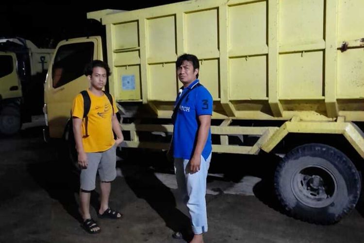 Truk yang melindas M di Padang Pariaman diamankan di Polsek Lubuk Alung, Padang Pariaman, Jumat (19/3/2021)