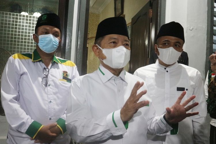 Ketua Umum DPP PPP Suharso Monoarfa, di Pesantren Bahrul Ulum Tambakberas Jombang, Jawa Timur, Senin (18/10/2021).