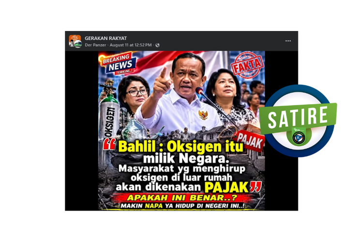 INFOGRAFIK: Konten Satire, Bahlil Sebut Hirup Oksigen di Luar Rumah Akan Kena Pajak