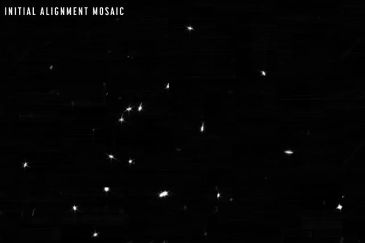 Tangkapan layar potret bintang pertama yang diambil teleskop James Webb