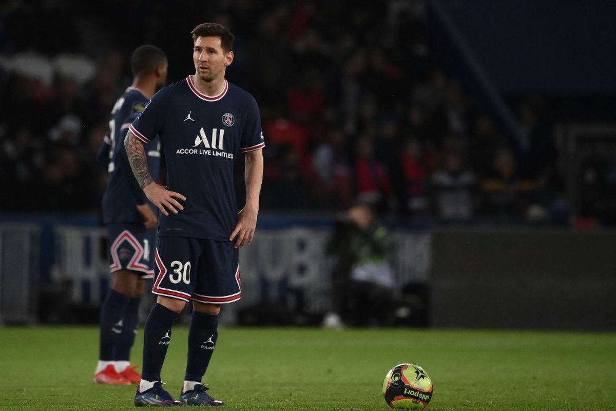 Lionel Messi dalam laga Paris Saint-Germain vs Lille di Stadion Parc des Princes, Sabtu (30/10/2021) dini hari WIB, pada pekan ke-12 Liga Perancis 2021-2022. 