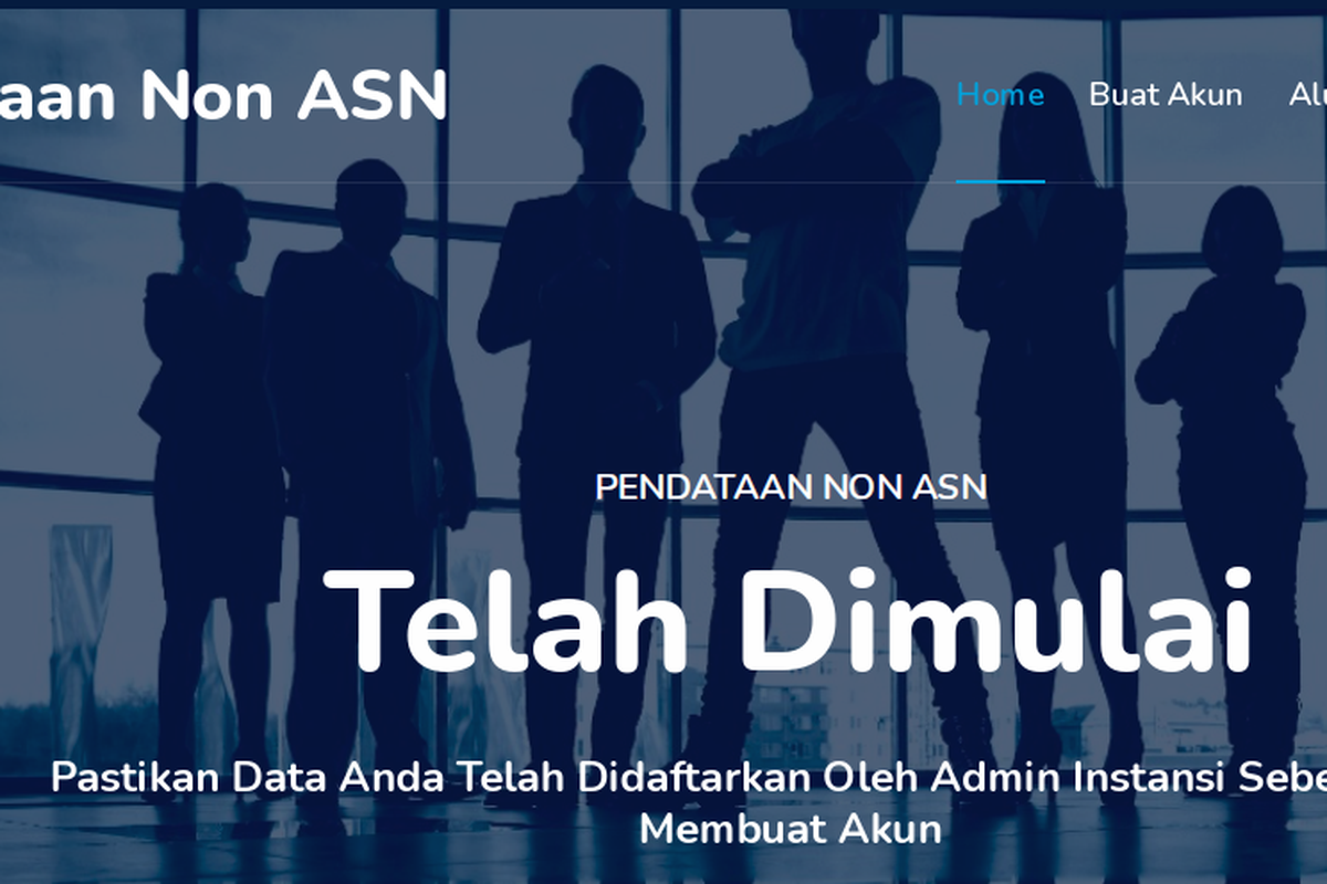 Tangkapan layar portal pendataan tenaga non-ASN BKN. Pemerintah meminta seluruh instansi melakukan pendataan tenaga honorer. 