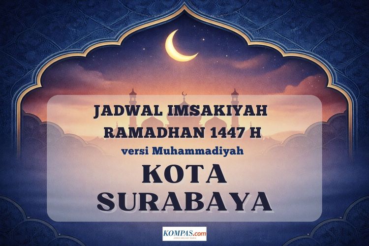 Jadwal imsakiyah untuk Kota Surabaya selama Ramadhan 2026 versi Muhammadiyah , lengkap dari tanggal 1 - 30 Ramadhan 1447 H.