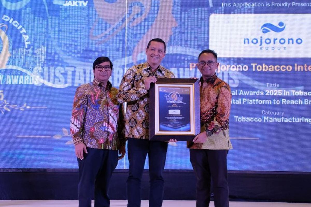 Indonesia Best Digital Awards 2025 in Tobacco Manufacturing for Utilizing Digital Platform to Reach Broader Market, Nojorono dinilai sebagai perusahaan yang mapan dalam mengedepankan penciptaan ekosistem digital yang berkelanjutan dan inklusif secara bisnis. 