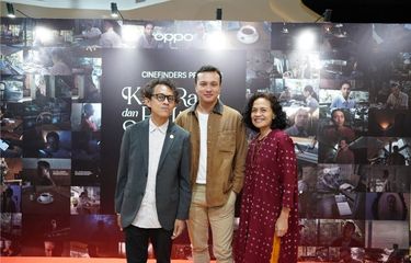 Riri Riza, Nicholas Saputra, dan Mira Lesmana dalam Peluncuran Film Pendek Kau, Rabu, dan Perkara2 Sepintas Lalu.(Dok. Oppo)