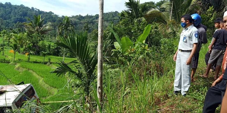 Pihak PT Jasa Raharja meninjau kecelakaan bus masuk jurang di Pasaman