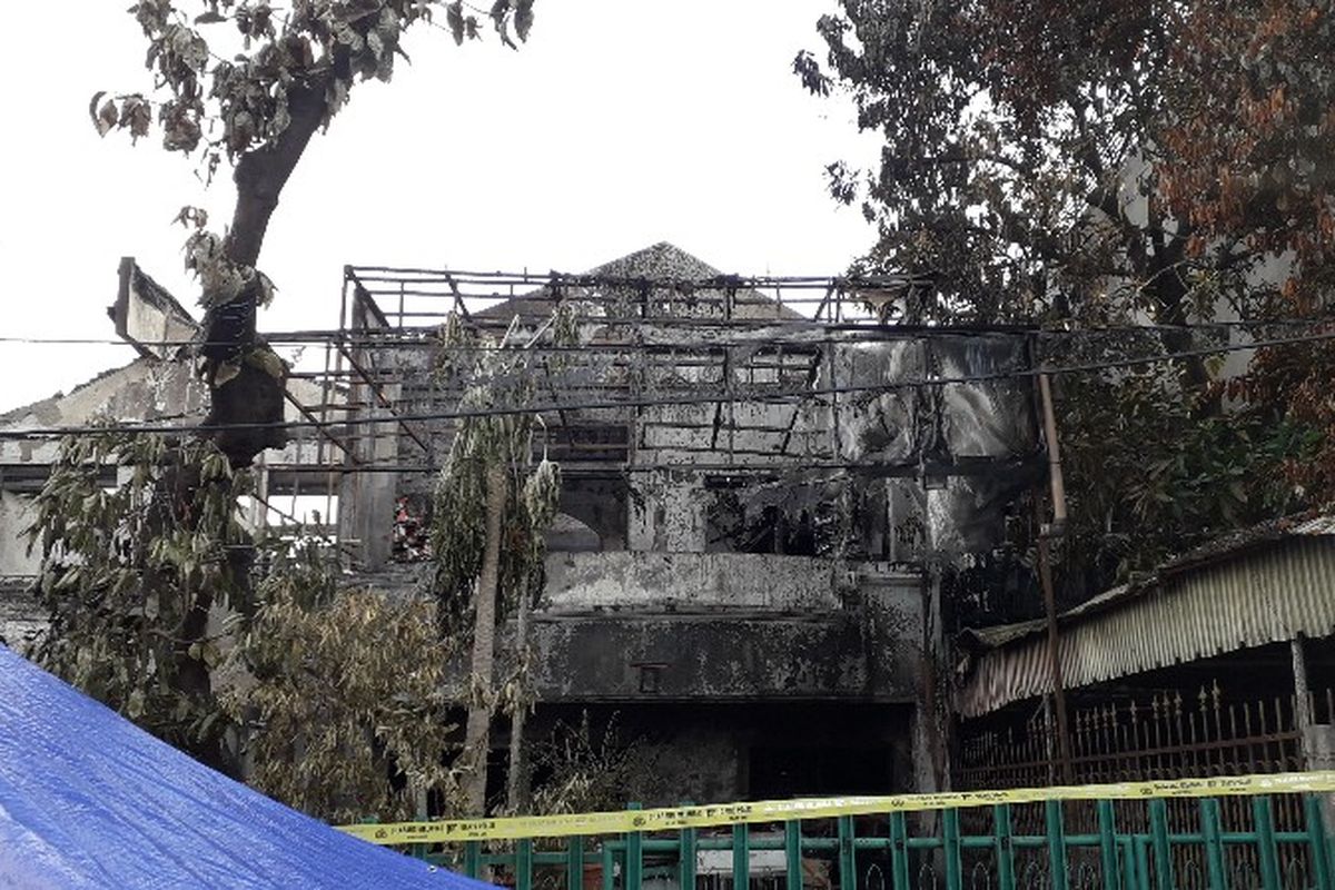 Rumah korban kebakaran di Jalan Perumahan Taman Kota, Kembangan Utara, Kembangan, Jakarta Barat pada Jumat (29/3/2018).