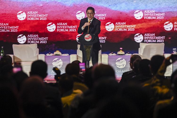 Ketua Association of Southeast Asian Nations (ASEAN) Business Advisory Council (ASEAN-BAC) Arsjad Rasjid dalam ASEAN Investment Forum 2023 di Hotel Sultan, Jakarta yang digelar pada Sabtu (2/9/2023) hingga Minggu (3/9/2023). 