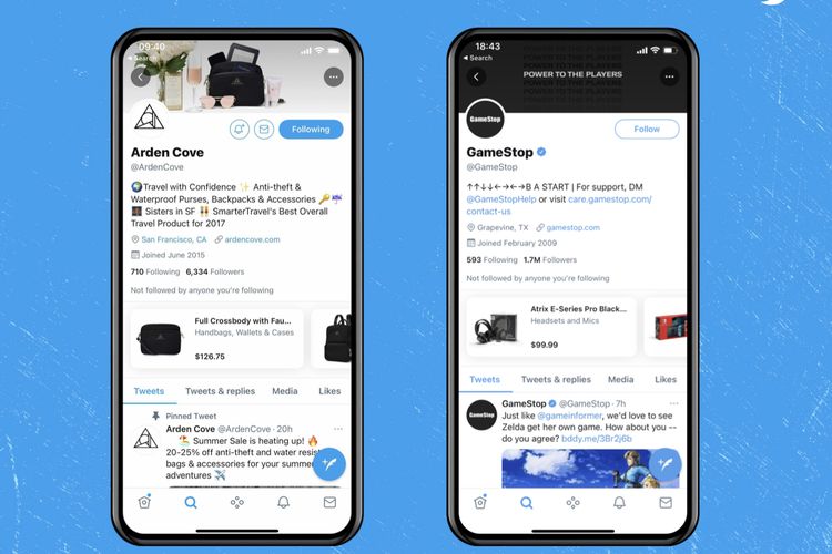 Fitur belanja Twitter Shop Module