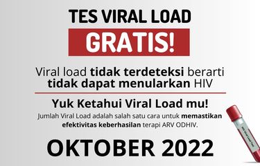 Tangkapan layar poster tes viral load gratis dari Kementerian Kesehatan.