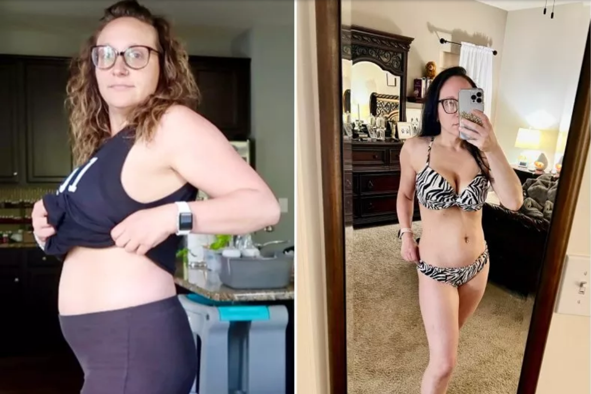 Kathleen Hart sebelum dan sesudah penurunan berat badan.