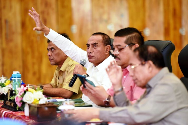 Gubernur Sumut Edy Rahmayadi pada rakor KSN Mebidangro mengingatkan kembali Peraturan Presiden Nomor 62 Tahun 2011 tentang Rencana Tata Ruang Kawasan Perkotaan Mebidangro, Selasa (15/10/2019)