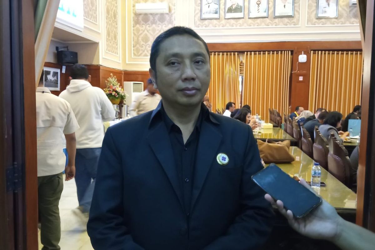 Ketua PHRI Jatim, Dwi Cahyono pada Kamis (16/2/2023) saat menghadiri pengukuhan pengurus PHRI BPC Kota Malang, di Balai Kota Malang.