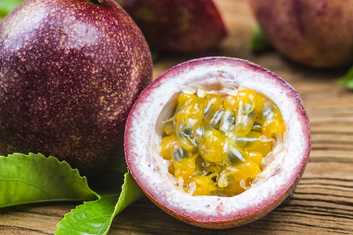 ilustrasi buah markisa berbiji banyak