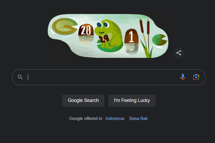 Google Doodle hari ini menampilkan ilustrasi unik untuk merayakan 29 Februari 2024 yang jatuh sebagai hari kabisat di tahun kabisat 2024.