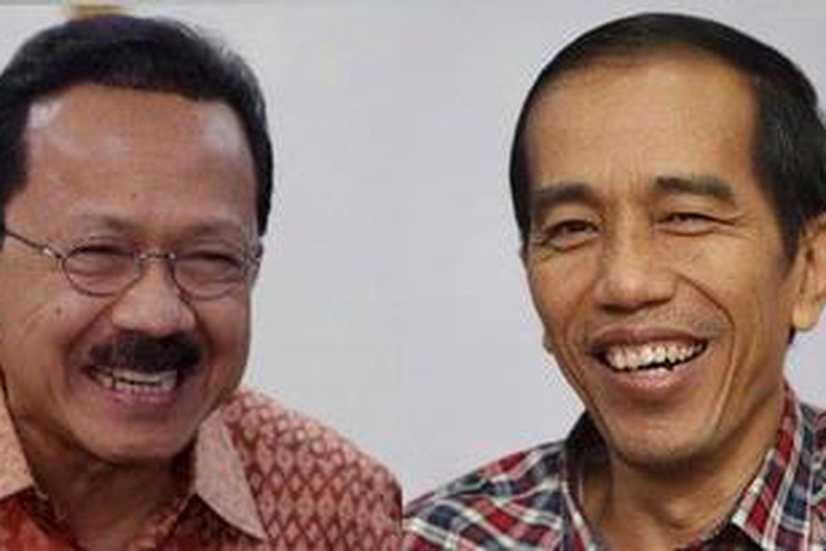 Calon gubernur DKI Jakarta Fauzi Bowo (kiri) dan Joko Widodo.