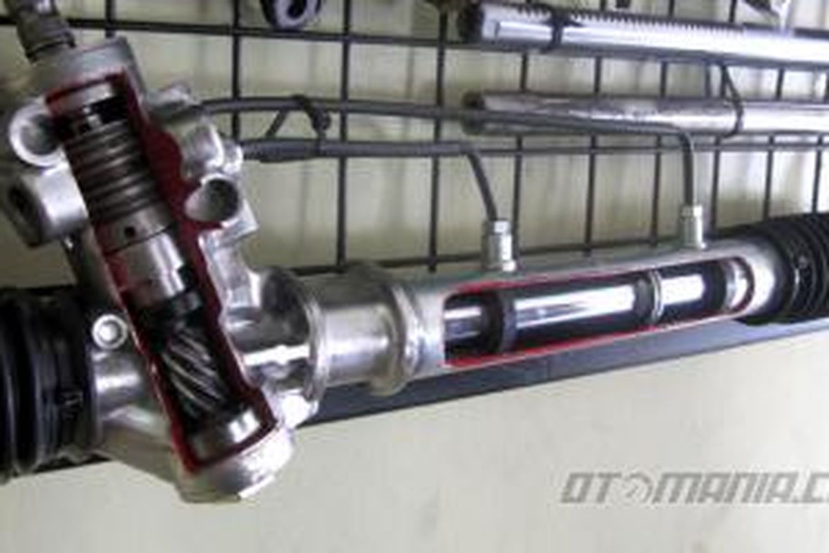 Komponen power steering hidrolik.