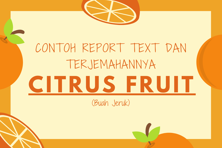 Ilustrasi contoh report text tentang buah jeruk