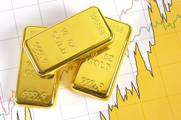 Ilustrasi emas sebagai instrumen investasi.