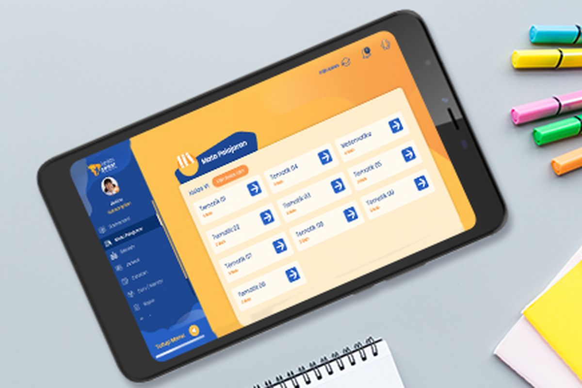Advan Tab 8elajar membawa aplikasi Kelas Pintar untuk mendukung belajar secara online. 