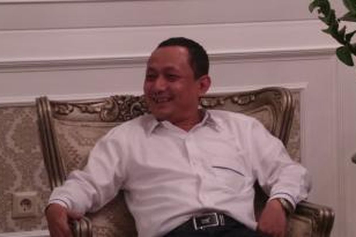 Ketua Fraksi Partai Kebangkitan Bangsa (PKB) DPRD DKI Hasbiallah Ilyas saat menghadiri buka puasa bersama DKI-DPRD, di rumah dinas gubernur, Jalan Taman Suropati Nomor 7, Menteng, Jakarta, Kamis (9/7/2015). 