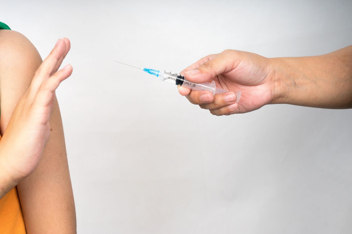 Ilustrasi anti vaksin, tak percaya vaksin.